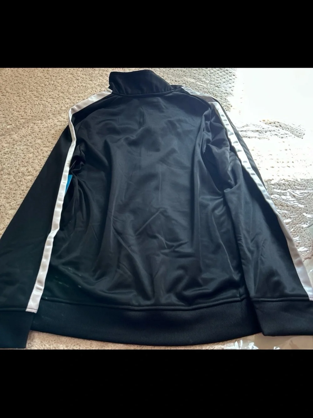 Pro Player Black Kids Zip-Up Jacket with White Stripe